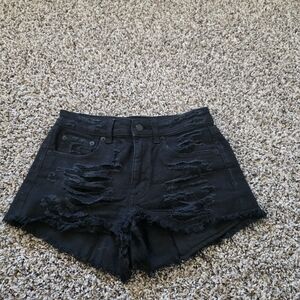 Black Distressed Women Shorts